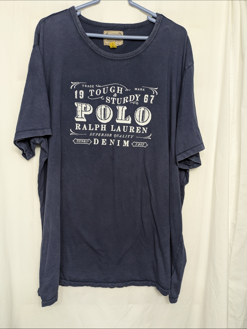 Polo Ralph Lauren Tough & Sturdy Graphic Tee Men's 2XLT Blue Custom Slim Fit Big